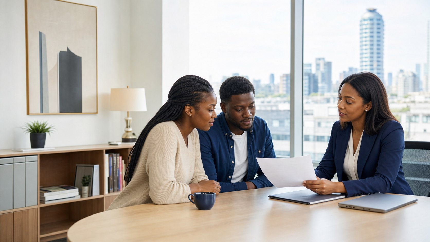 Immigration consultant speaking with prospective clients